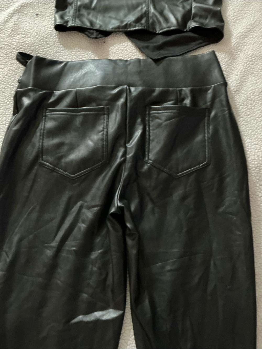Fashion Nova Black Faux Leather High-Waist Skinny Pants - Picture 4 of 7